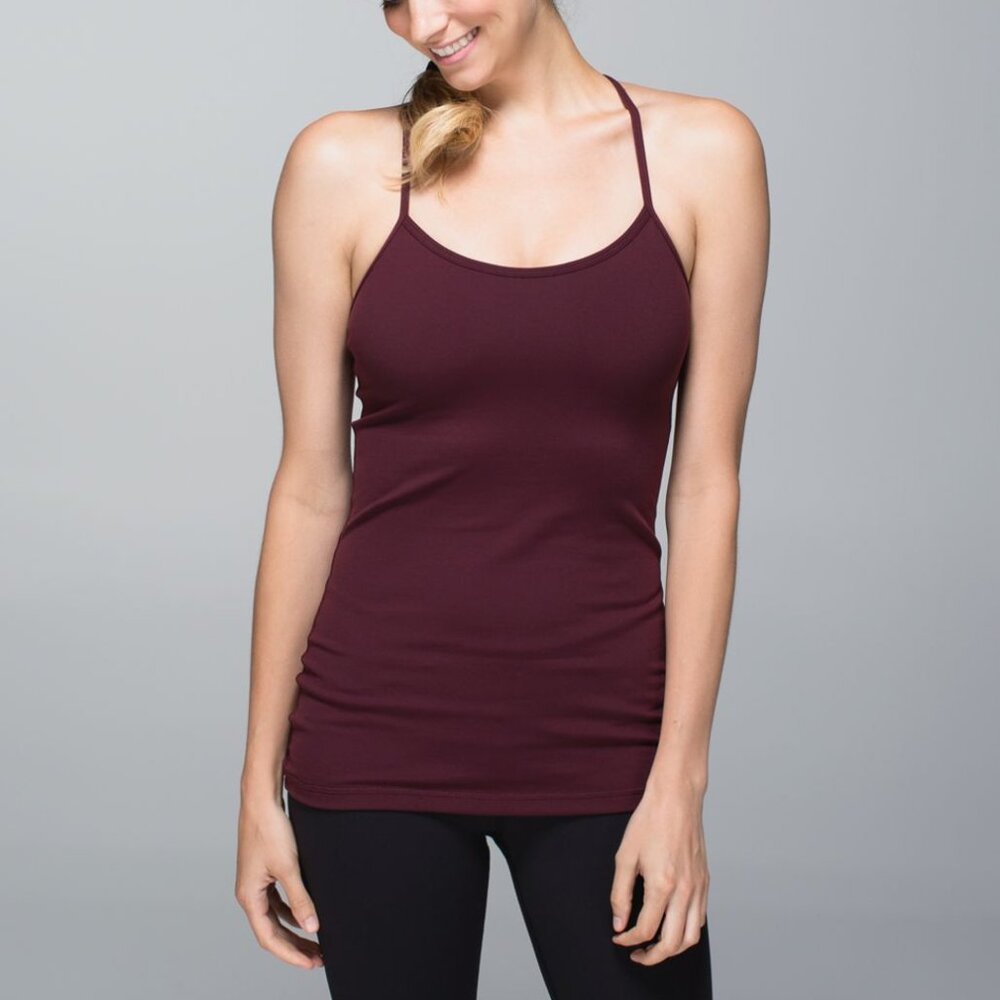 VGUC Lululemon Power Y Tank Size 10 in Merlot